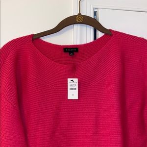 TALBOTS PINK horizontal stitch shaker sweater